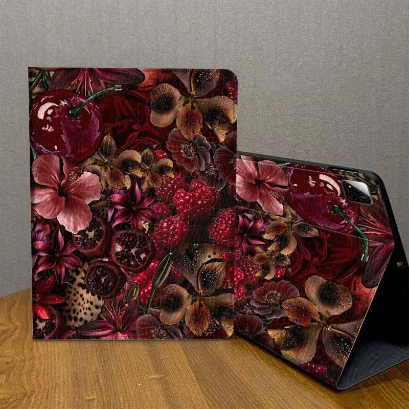 

Dark Red Flower Fruit For Xiaomi Redmi Pad 2 7 8 6 6S 5 4 SE Pro 8.8 11 8.7 11.2 12.4 Ultra Plus Max Tablet Case