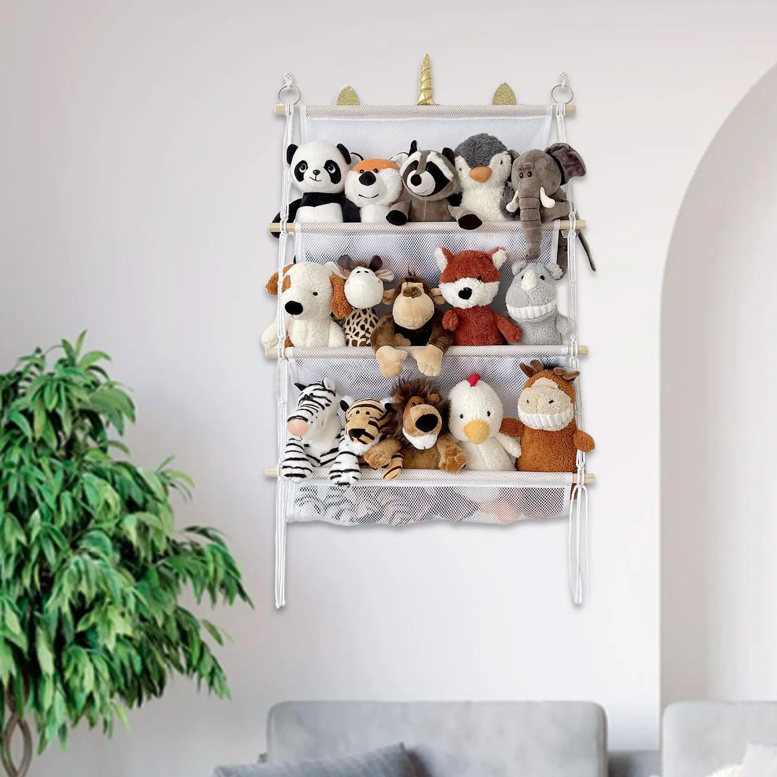 

Настенный органайзер для игрушек, домашний декор, легко повесить, книга для куклы, держатель сетки для детской, игровой комнаты, детской комнаты