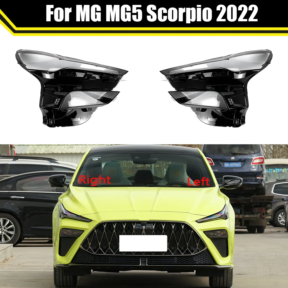 Car Headlamp Lens For MG MG5 Scorpio 2022 Head Light Cover Clear Shell Headlight Replace Original Lampshade Lampcover