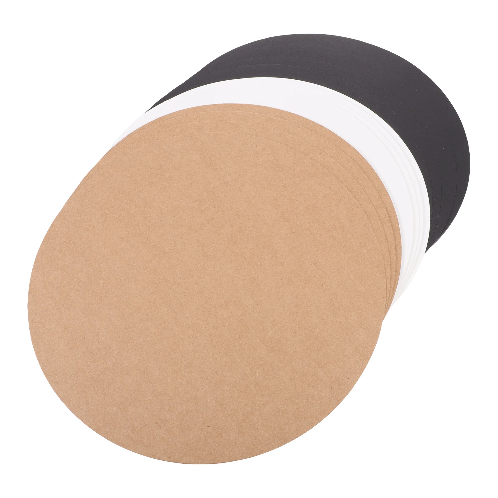 

60pcs Round Kraft Paper Cards Black White Khaki Smooth Lightweight Premium Painting Drawing Projects Note Calligraphy