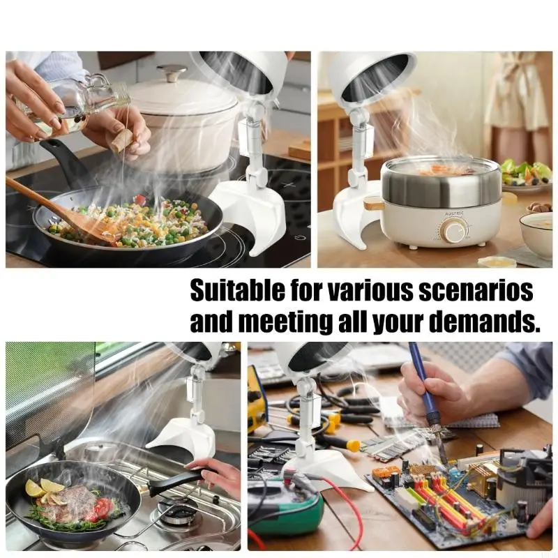 Lightweight Foldable Desktop Exhaust Fan for Indoor Cooking Removable Filter Hood with Low Energy Consumption