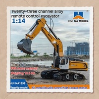 Huina 599 1:14 Scale All Alloy Engineering RC Excavator with 24-Channel Remote Control And Hook Simulation Model Toy for Gift