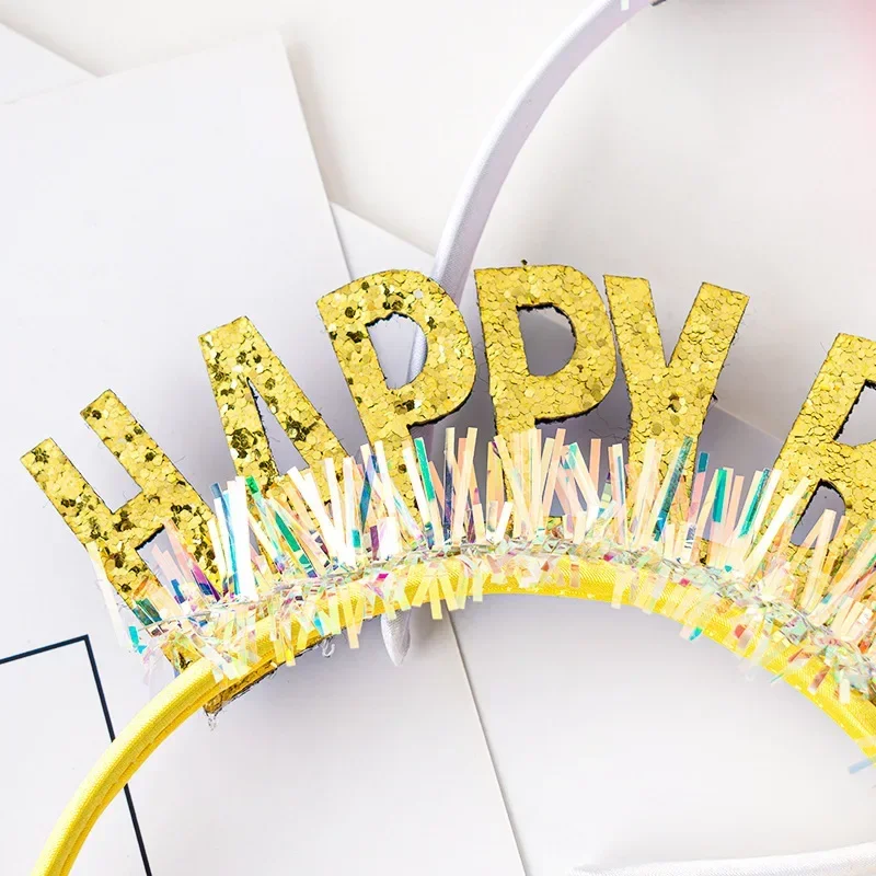 Happy Birthday Headband Girl\'s Birthday Decoration Hat Crown Party Decoration for Girl Children\'s Birthday Supplies