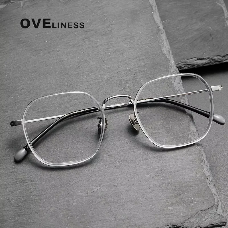 

Pure Titanium Glasses Frame for Men Retro square Prescription Eyeglasses frames Women 2025 Vintage Myopia Optical male Eyewear