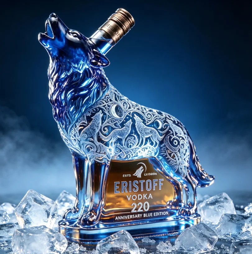 Wolf Shaped Glass Decanter Unique Animal Sculpture Liquor Bottle for Whiskey Vodka Home Bar Table Decor Collectible Gift
