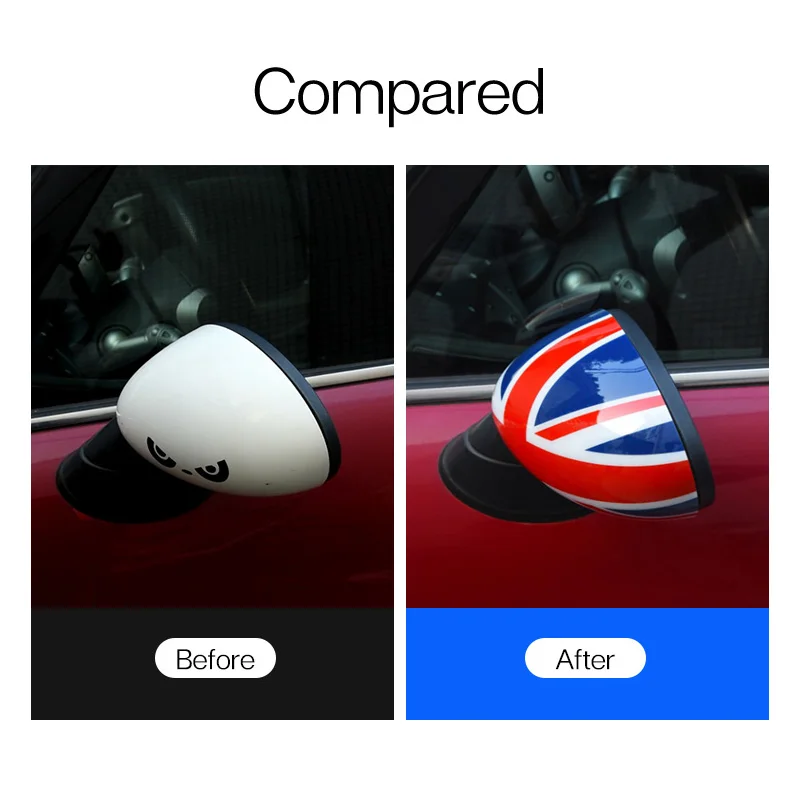 2PCS Rearview Mirror Cover Wing Side Outdoor Rear View Mirror Caps Case Trim Sticker For Mini Cooper R50 R52 R53 HATCHBACK 2007