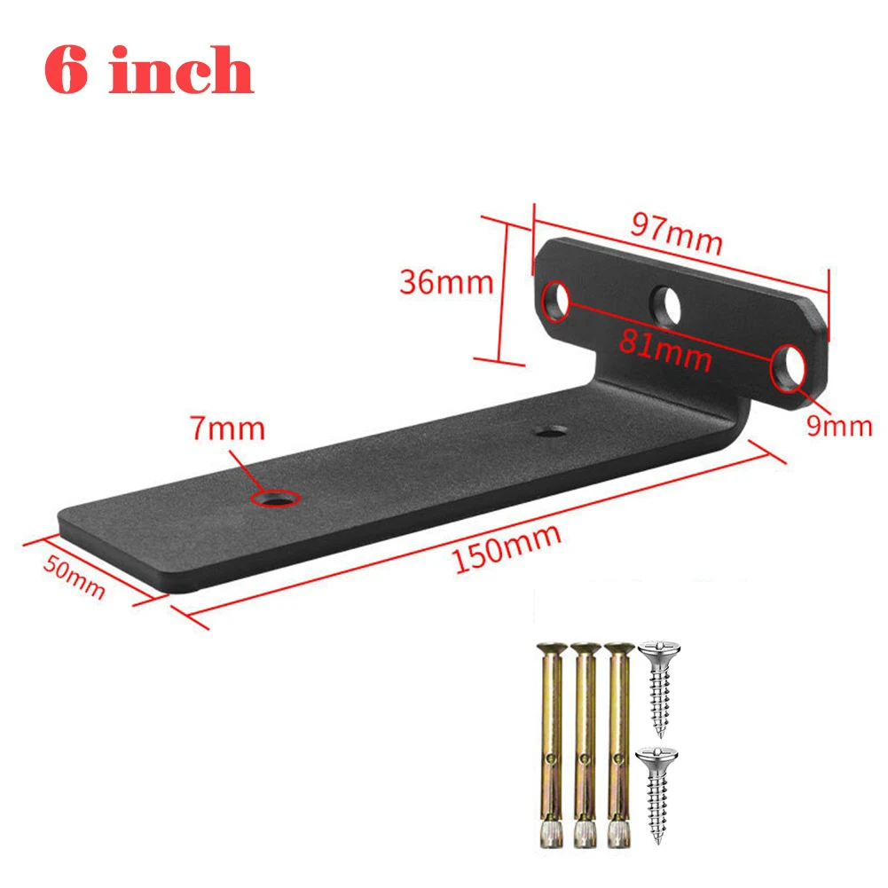 Brackets Shelf Bracket 1PC 4/6/8/10/12 Inch Black Hang Heavy Shelf Multi-function Stainless Steel Support Brackets for durable