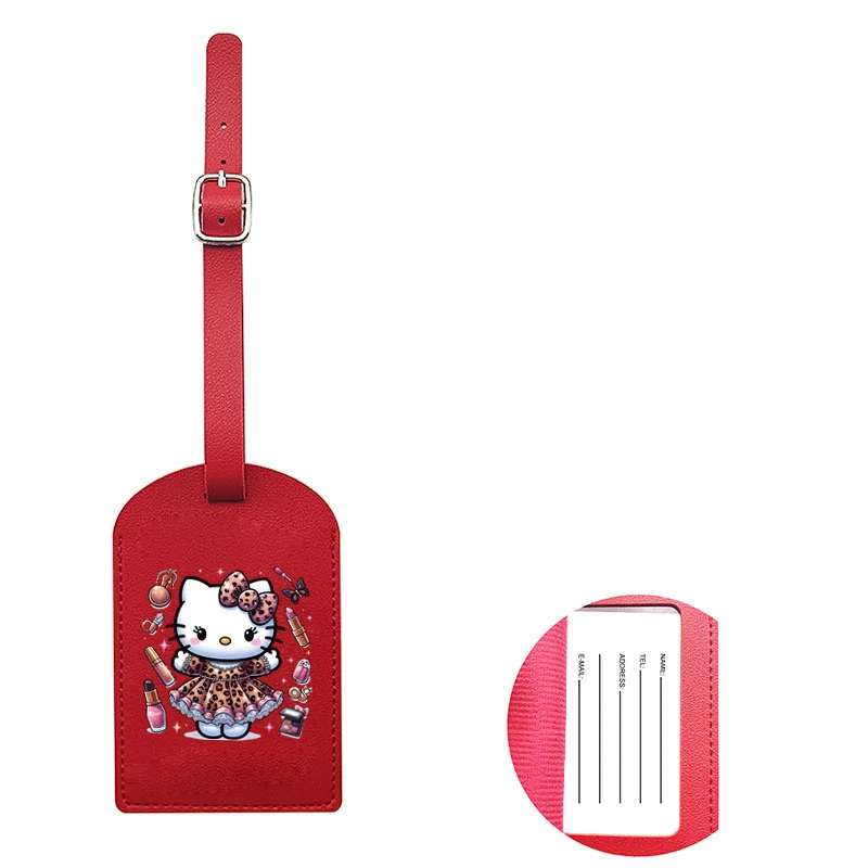 Sanrio HelloKitty Cartoon Bagagelabel Genaaid Reisaccessoires ID-kaart Adreshouder Bagage Instapkaart Bagage Draagbaar