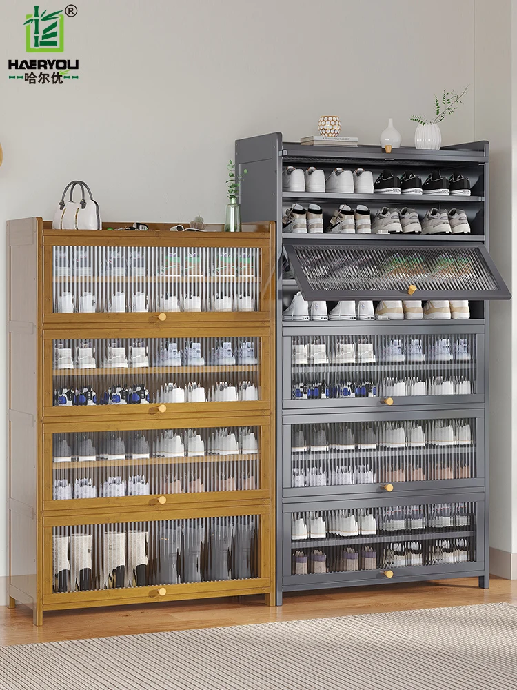 

A simple shoe cabinet storage tool that saves space for home use, looks good indoors, dust-proof shoe racks,