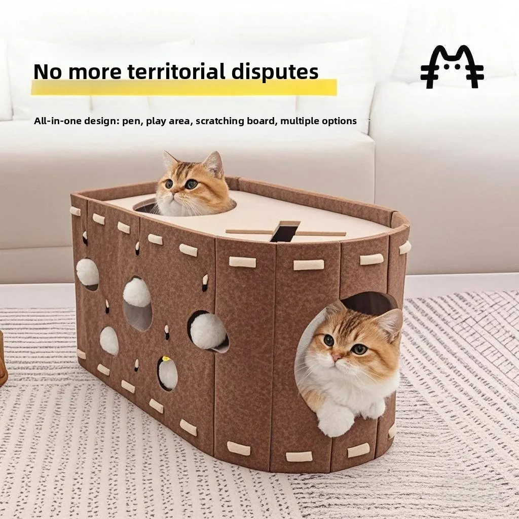 Wearable Tear-Resistant  Scratching Board Nest Integrated Self-Amusement De-Stress Multi-Functional  Toy for All Seasons