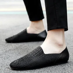 Mens Loafer Shoes Genuine Leather Luxury Fashion Casual shoes slip on Lightweight Comfortable Custom Made Crocodile Shoes