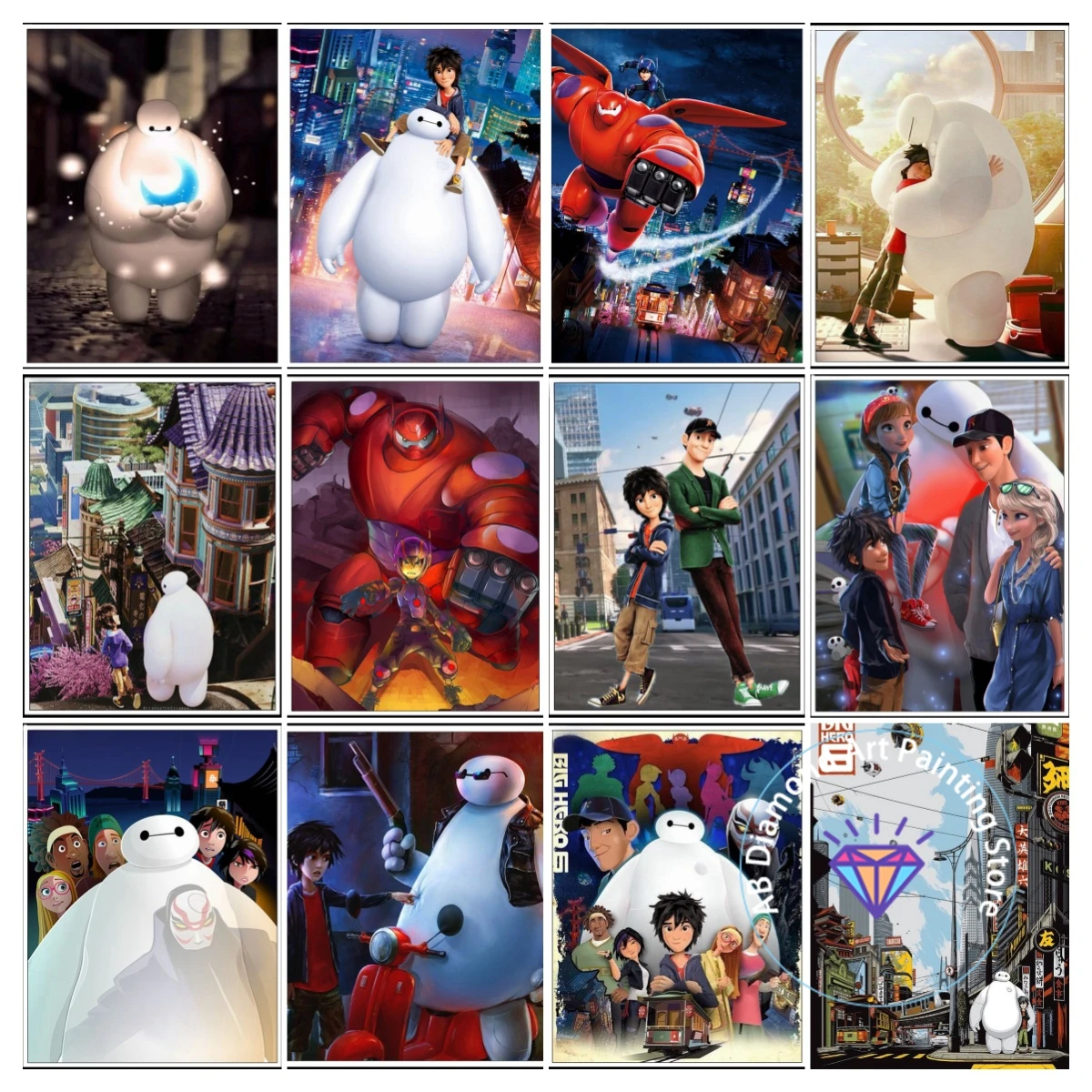 

Latest Baymax and Hiro Hamada AB Diamond Painting Kit 5D DIY Diamond Embroidery Cross Handmade Art Gift Crafts Home Decoration
