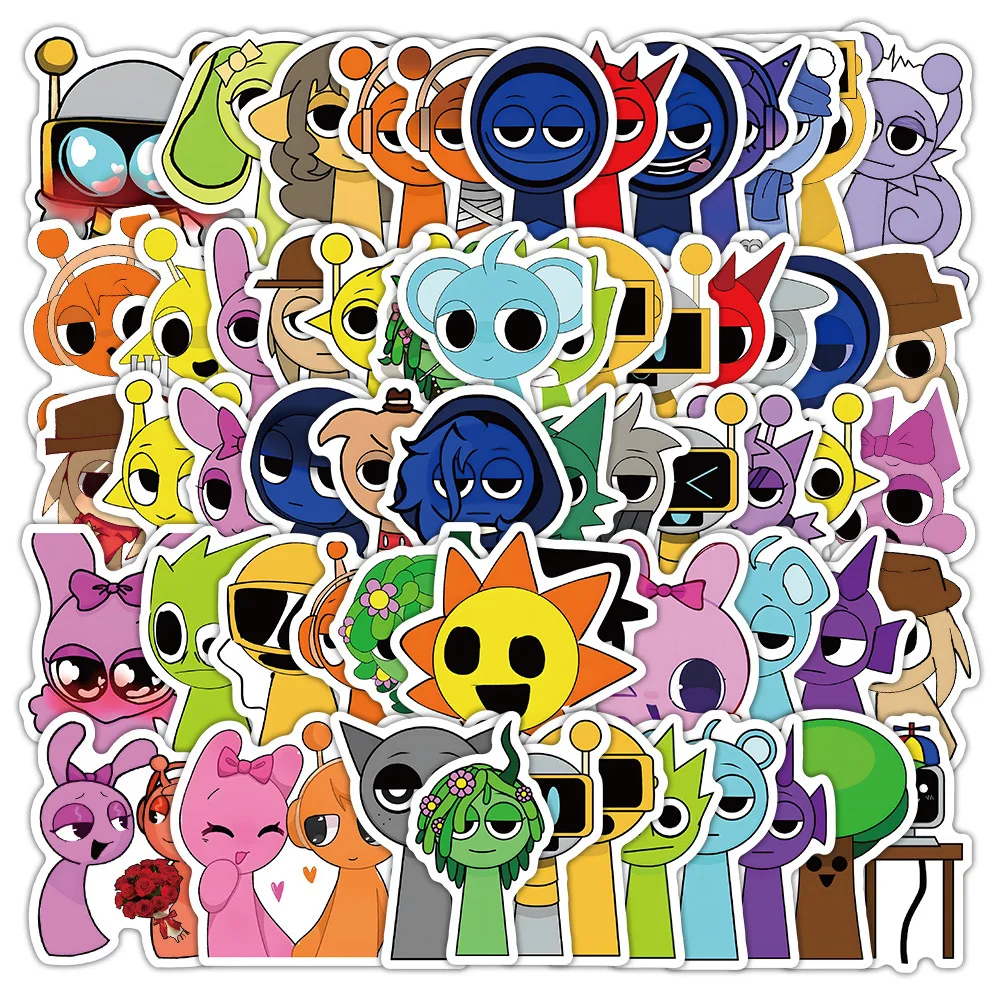 

10/35/70PCS Incredibox Sprunki Funny Graffiti Sticker Personalized Decorative Pencil Box Scooter Trunk Waterproof Decal Toy Gift