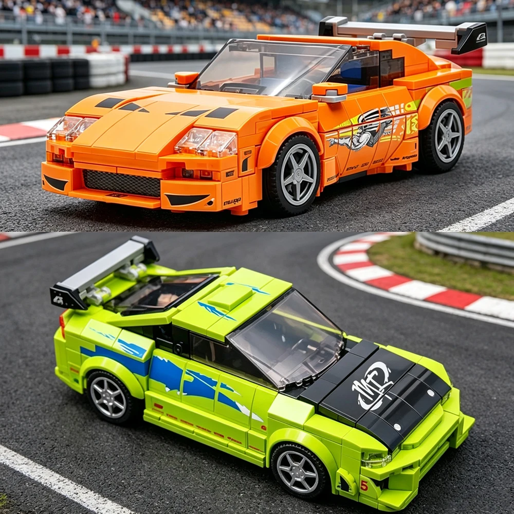 Image of Neue MOC-Geschwindigkeit ​ ​ Rennserie Mittelklasse-Sportwagen Modellbausatz DIY Modulares Auto-Montage-Spielzeug Sammlerstück für Erwachsene Geschenk