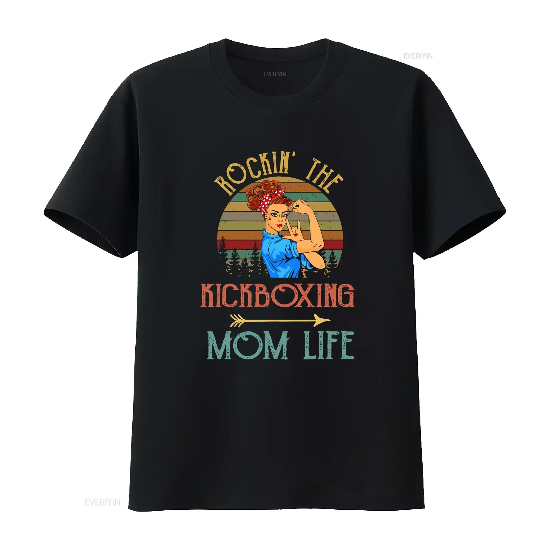 Rockin' The Kickboxing Mom Life Funny For T Shirt  vintage Washed graphic homme Casual Versatile Comfortable fashion Unisex