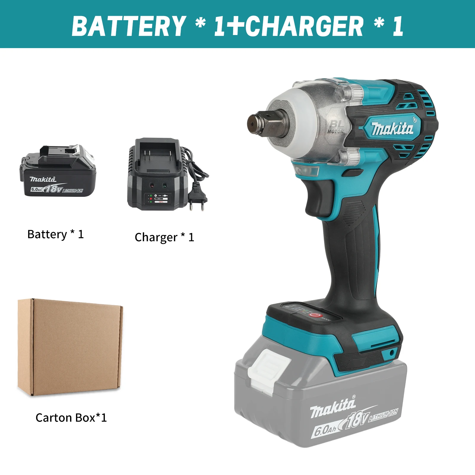 Makita DTW300 18V Gereedschapset Borstelloze Power Grote Accusleutel 330Nm Koppel Windkanon Verwijder Band Lithium Auto Reparatie