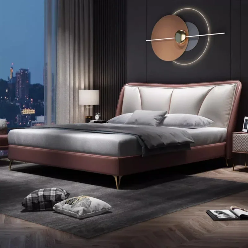 

Двуспальная кровать 180x200 см с изголовьем для спальни, общежития, дома, полноразмерная кровать