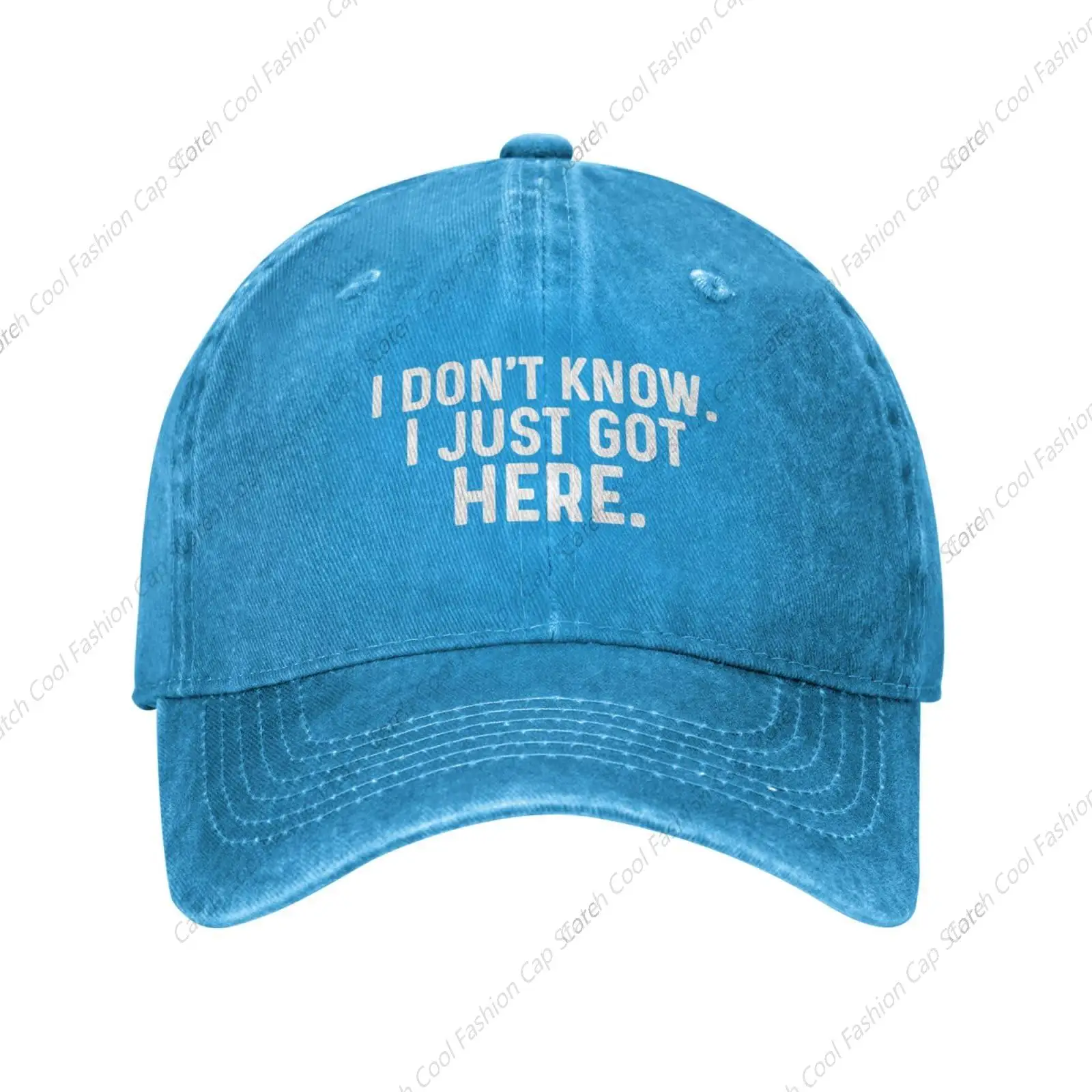 

Funny I Don't Know I Just Got Here Baseball Cap for Men Women Vintage Trucker Denim Hat Washed Cotton Unisex Adjustable Sports