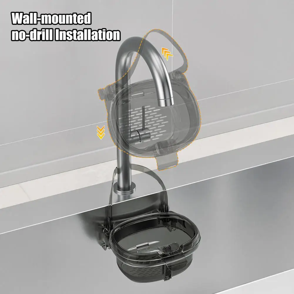 Hanging Sink Strainer, Large Capacity Drain Basket Mounts On Countertop For Hands-free Waste Disposal ﻿