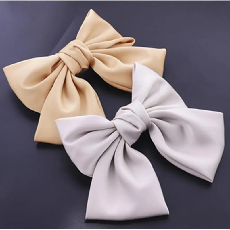 Purple Bow Hair Clips Elegant Silk Satin Hair Bow for Women Ponytail Hair Ornament Girls Casual Hair Barrettes Hairpins