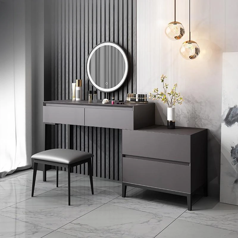 Modern Minimalist Storage Cabinet Small Dressing Table With Lamp Mirror Dressing Table Combination Toaletka Toilet Furniture