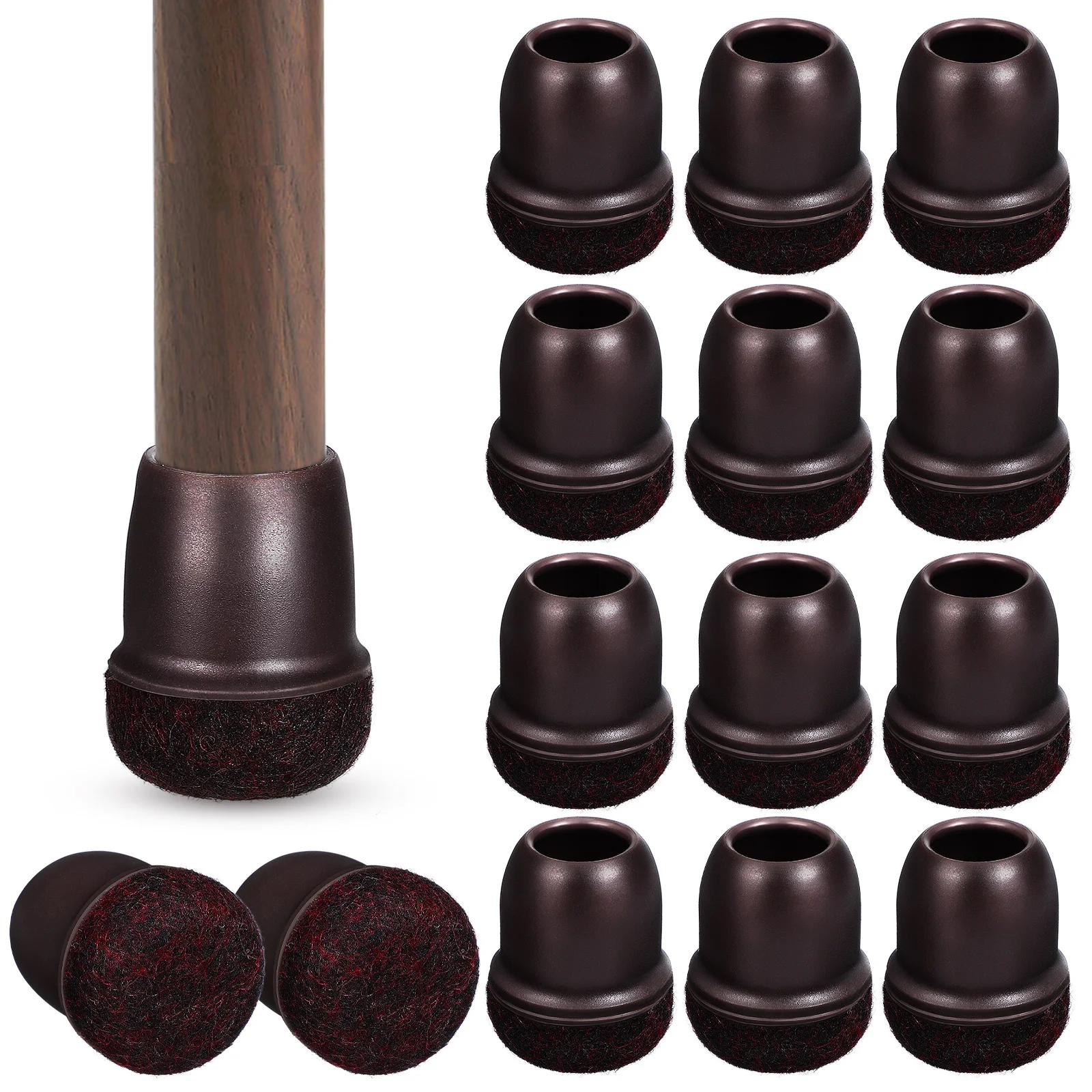 

16Pcs Chair Leg Protectors Rubber Floor Caps Round Feet Covers Durable Slip Resistant Furniture Pads for Home Office Restaurant
