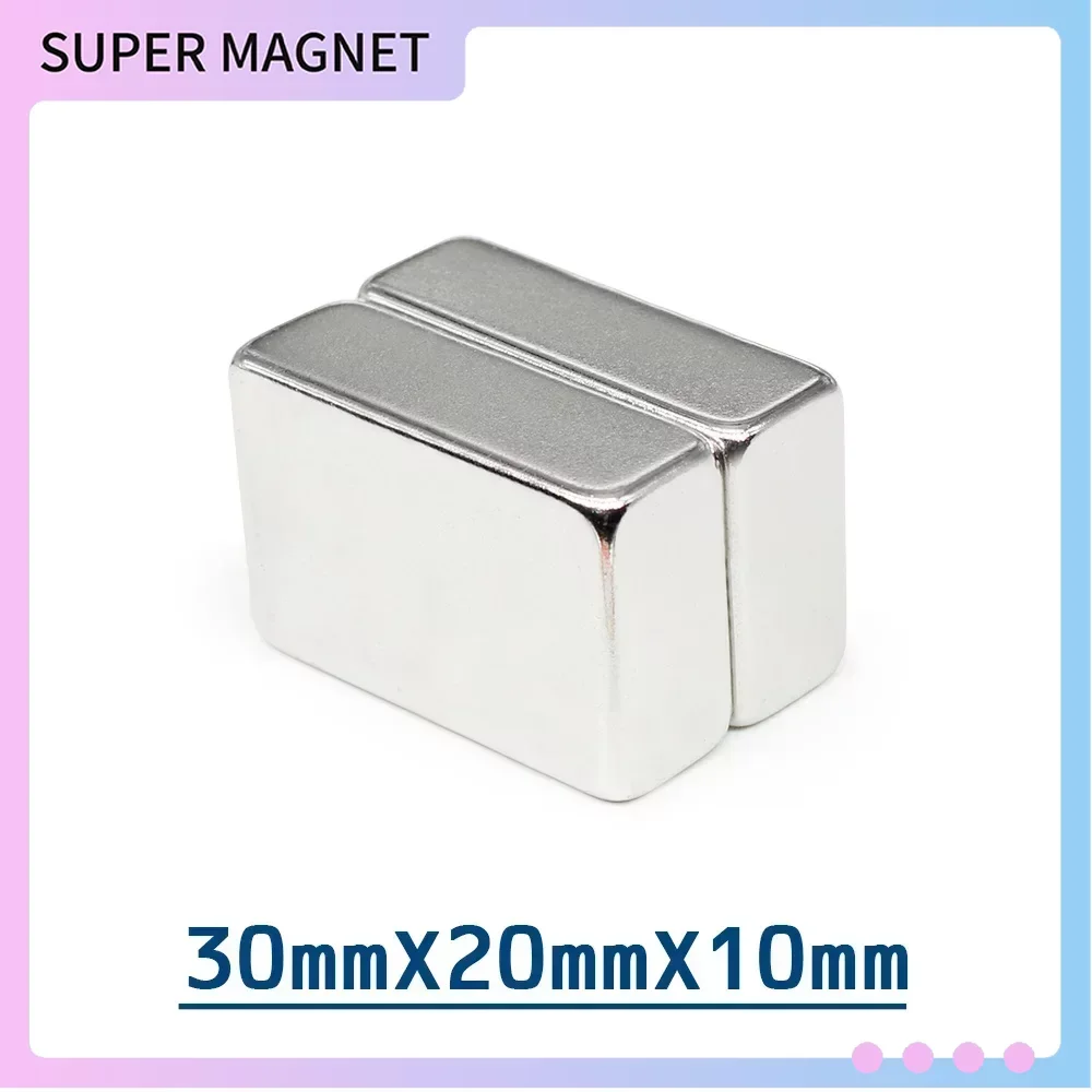 1/2/5/10PCS 30x20x10mm Quadrate Super Powerful Strong Magnetic Magnets 30*20*10 Block Permanent Neodymium Magnets 30x20x10