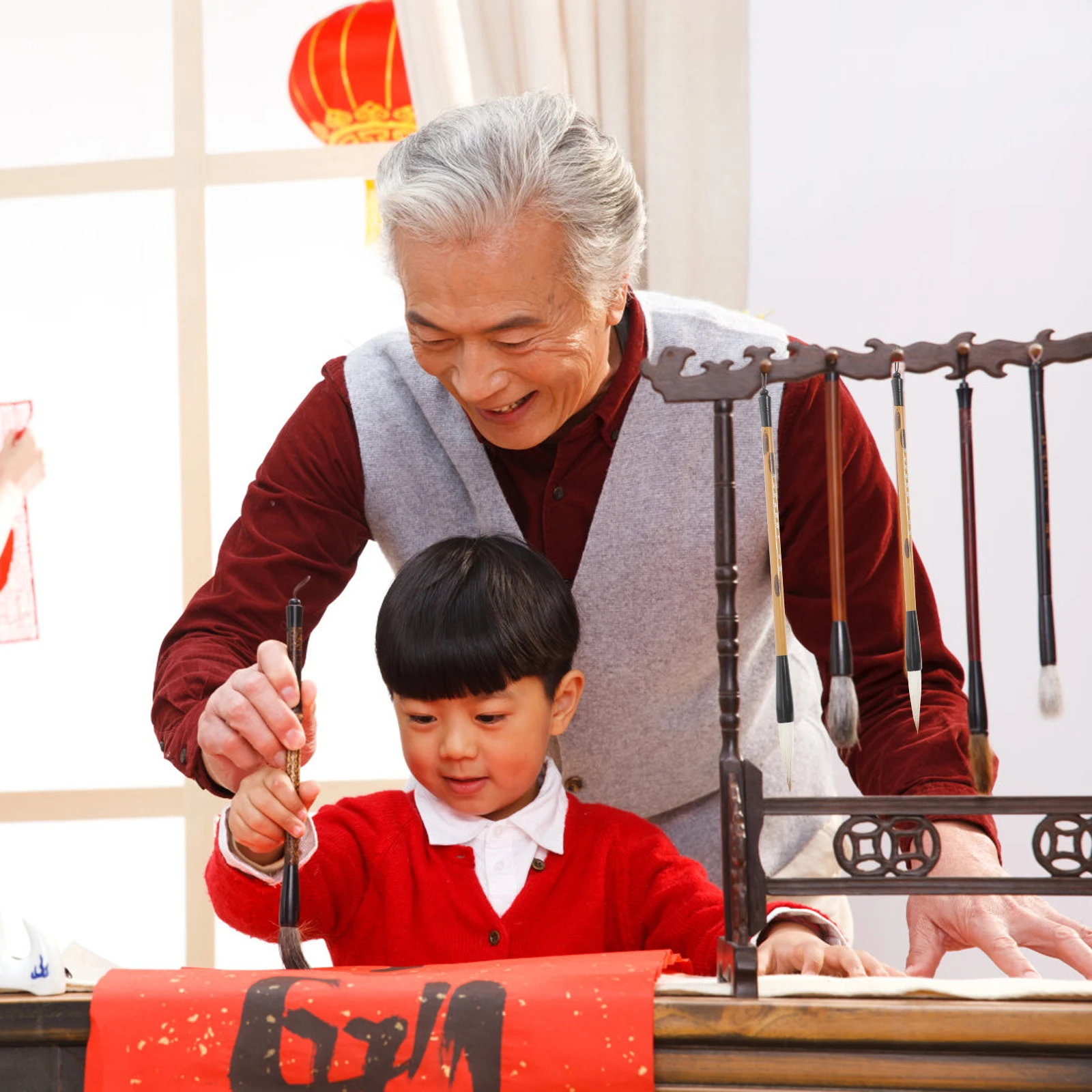 

3Pcs Calligraphy Brush Traditional Chinese Writing Brush Soft Flexible Head Suitable for Painting Calligraphy Practice Beginner