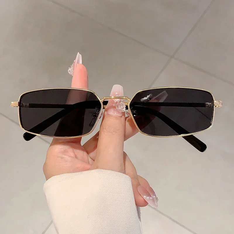 GM LUMIAS Vintage Rechteck Sonnenbrille Männer Neue Klassische Metall Rand Sonnenbrille Frauen Trendy Mode Retro Design Outdoor Shades