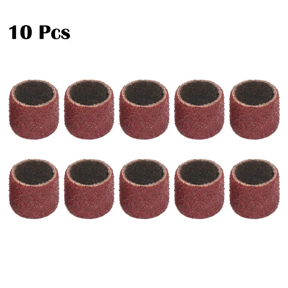 10PCS Aluminum Oxide Drum Sanding Bands Sanding Ring Sandpaper Drum Sanding Kit Abrasive For Rotary Tools Polishing