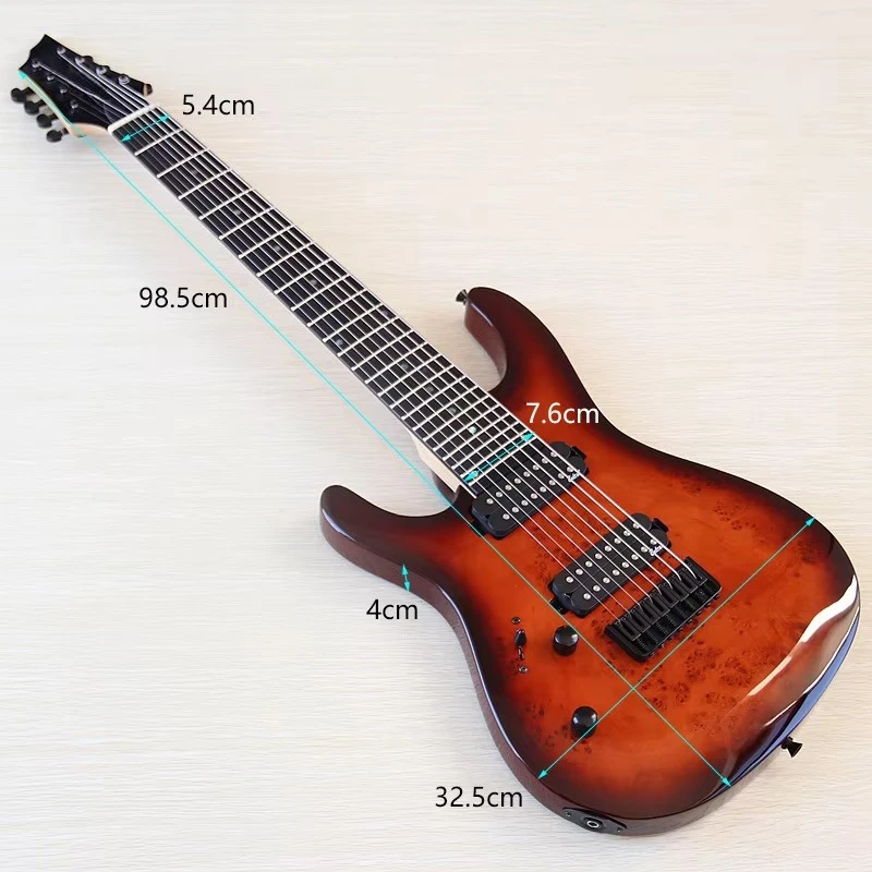 39 Inch 8-string Left-handed Tree Pomegranate Pointed Bright Light Electric Guitar Beginner Professional Grade Pickup