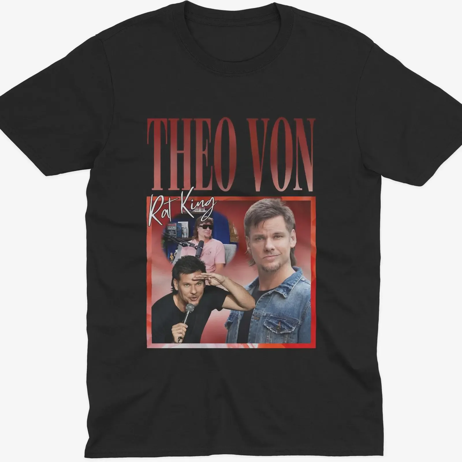 Theo Von Rat King Retro Homage T Shirt This Past Weekend Podcast Comedian Fan Casual  vintage Washed Slightly Versatile