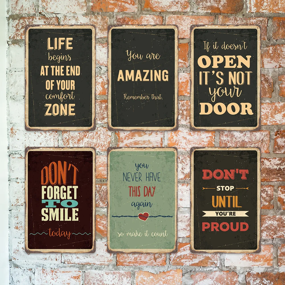 

1pc Art Metal Signs Metal Plaque Iron Wall Signs For Living Room Decor