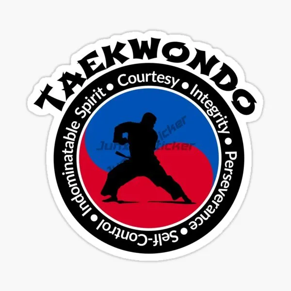 

Taekwondo Combat Creative PVC Car Stickers Accessories Van Off-road Bicycle Helmet Bumper Wall Decal