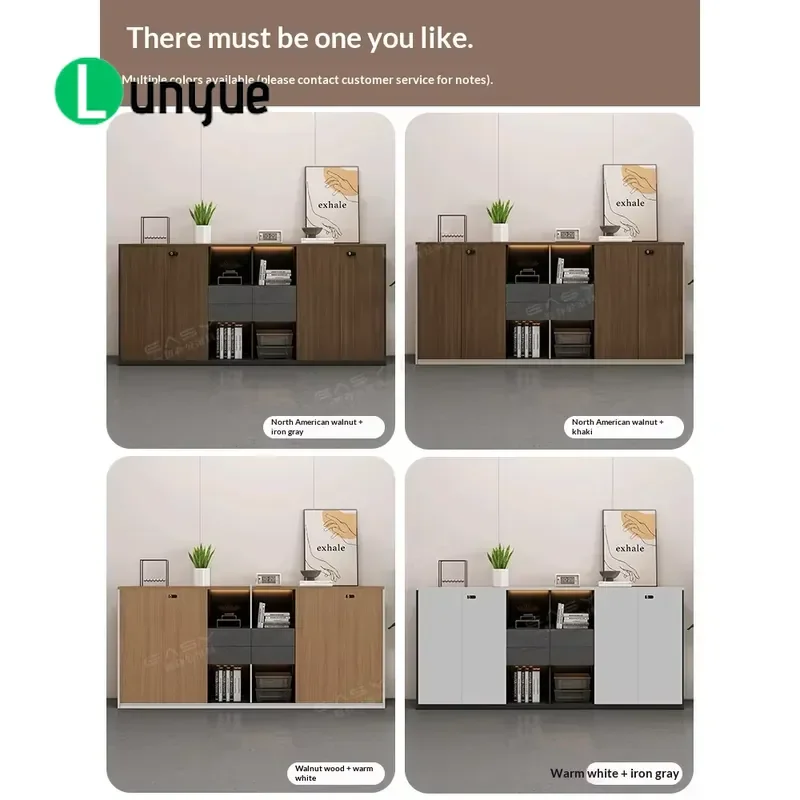 Modern Minimalist Wooden Office File Cabinet with Lock and Removable Baffle for Secure Document Storage in Home or Workplace