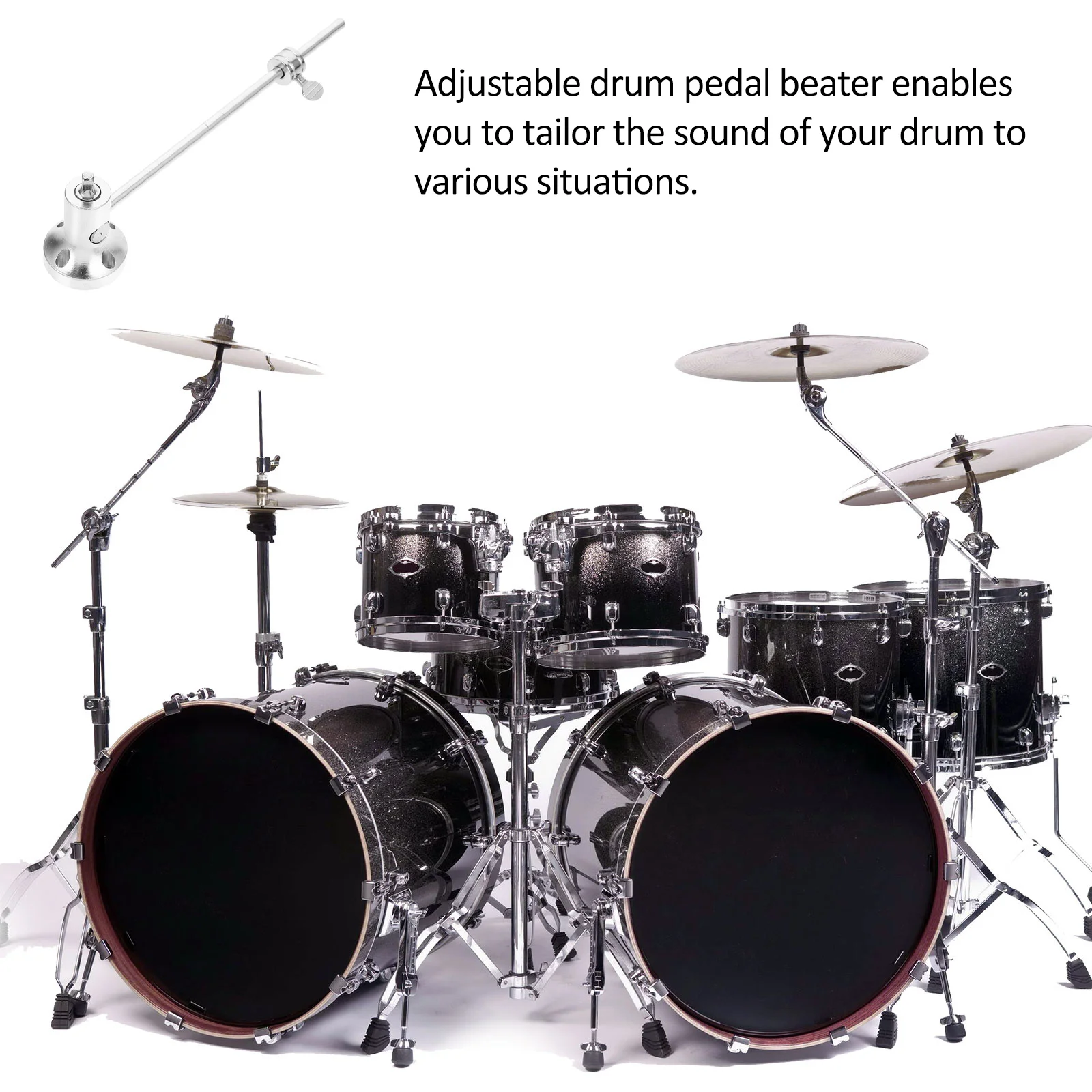 

Aluminum Alloy Drum Beater Adjustable Pedal Hammer Replacement Bass Drum Percussion Foot Accessory Bass Accessories