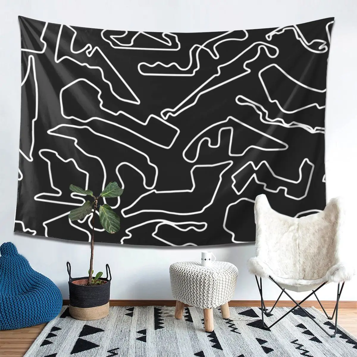 F1 2023 Tracks Tapestry Wall Hanging Aesthetic Home Decoration Tapestries for Dorm Room