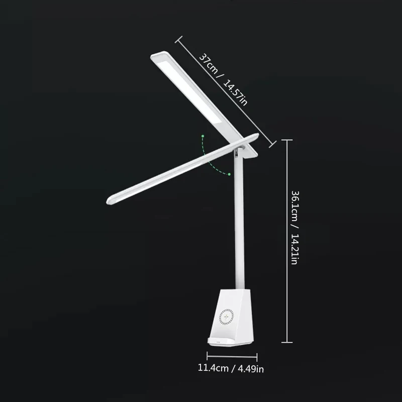 Imagem -06 - Lâmpada de Mesa Recarregável Led com Carregador Rápido sem Fio Escurecimento Dobramento Mesa Escritório Leitura Trabalho Decoração de Casa 15w