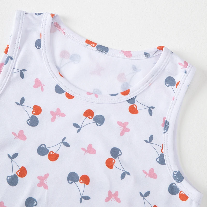 4-teiliges Set für Mädchen: Bequeme, vielseitige Weste für alle Jahreszeiten, süß bedrucktes Oberteil, lässiges ärmelloses T-Shirt für Kinder, Basic-Shirt – Detail 24