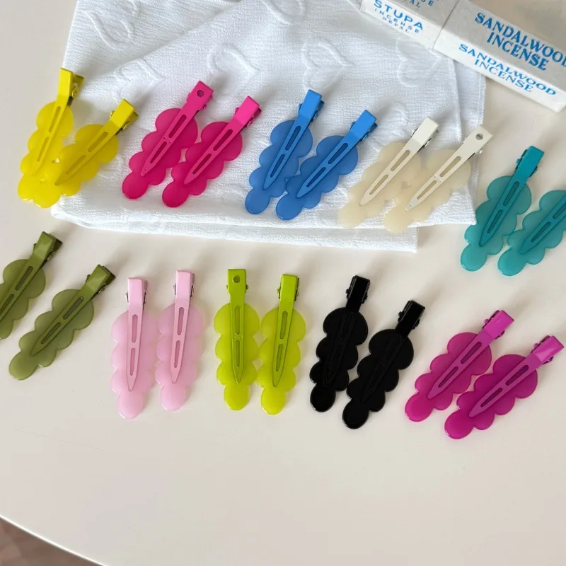 Dopamine Cute Barrettes Colorful Seamless Side Bangs Hair Clips Sophisticated Duckbill Clips Makeup Hair Accessories