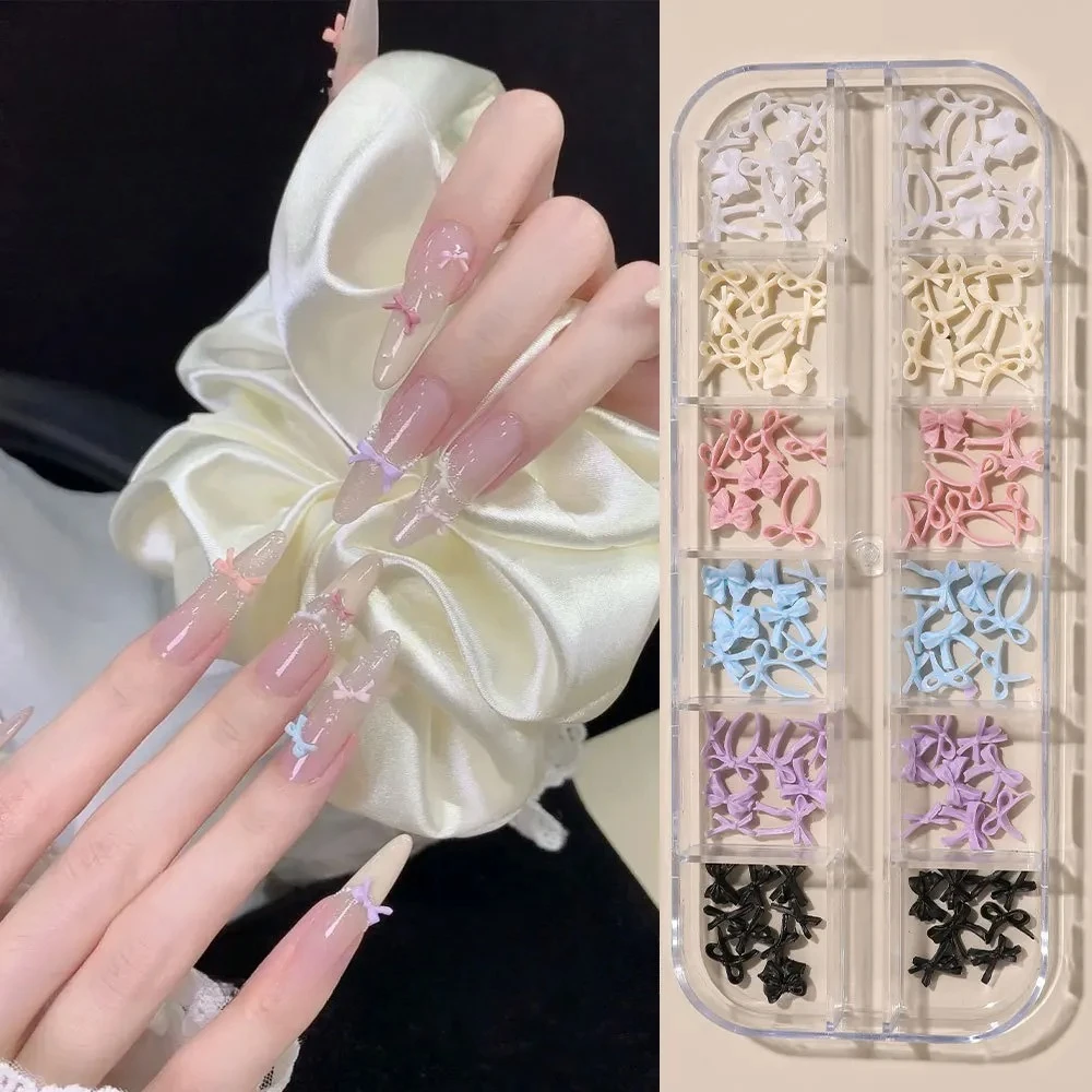 Little Cute Bow Tie Colorful Bowknot Leopard Ribbon Charms Sweet Korean Nail Art Accessories Lovely Decorations Manicure Tools