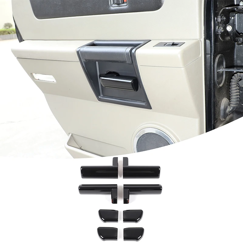 

For Hummer H2 2003 2004 2005 2006 2007 ABS Carbon Fiber Car Interior Door Handle Decoration Cover Stickers Trim Auto Accessories