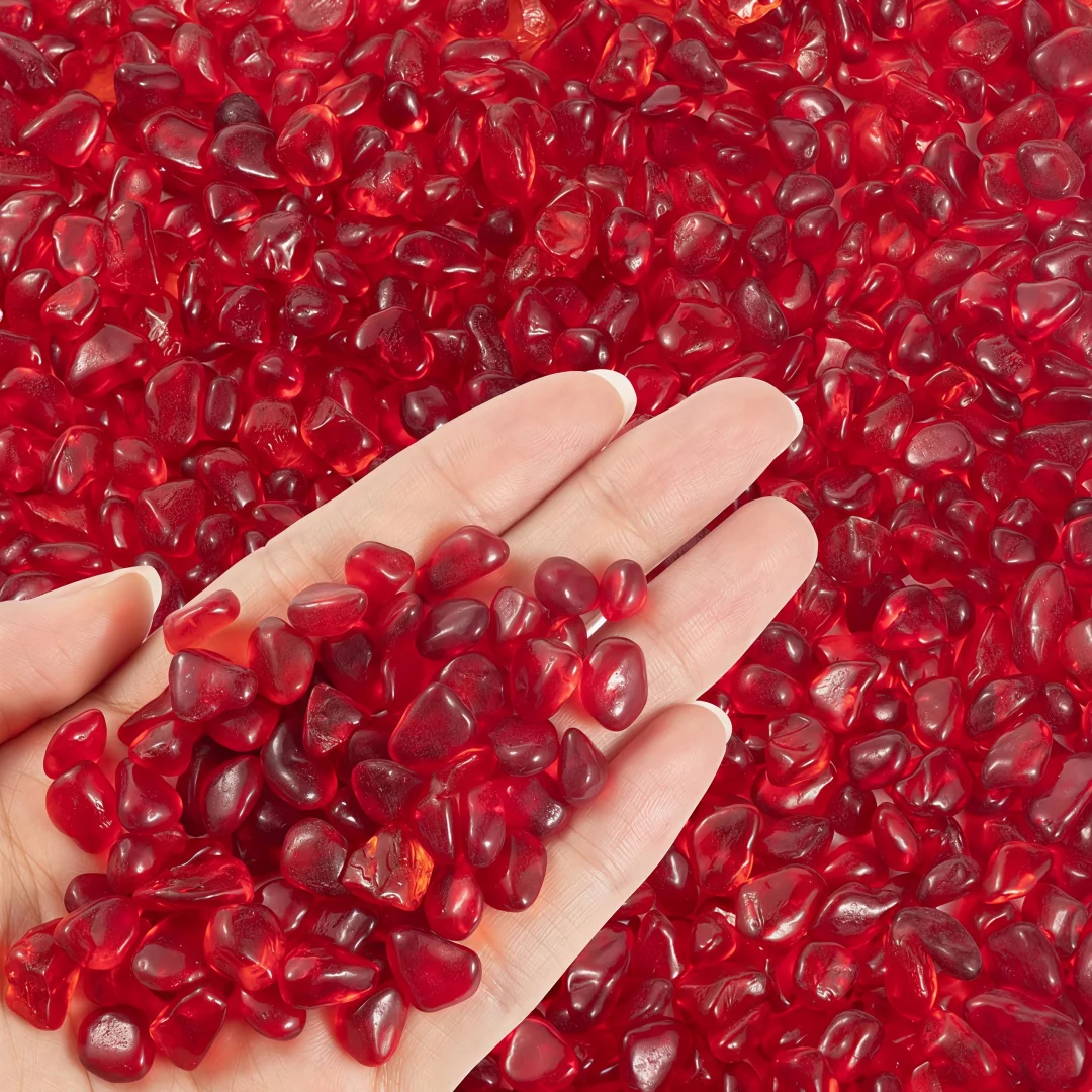 Marine Aquarium Epoxy - Red Glass Crushed Stone, Red Crystal