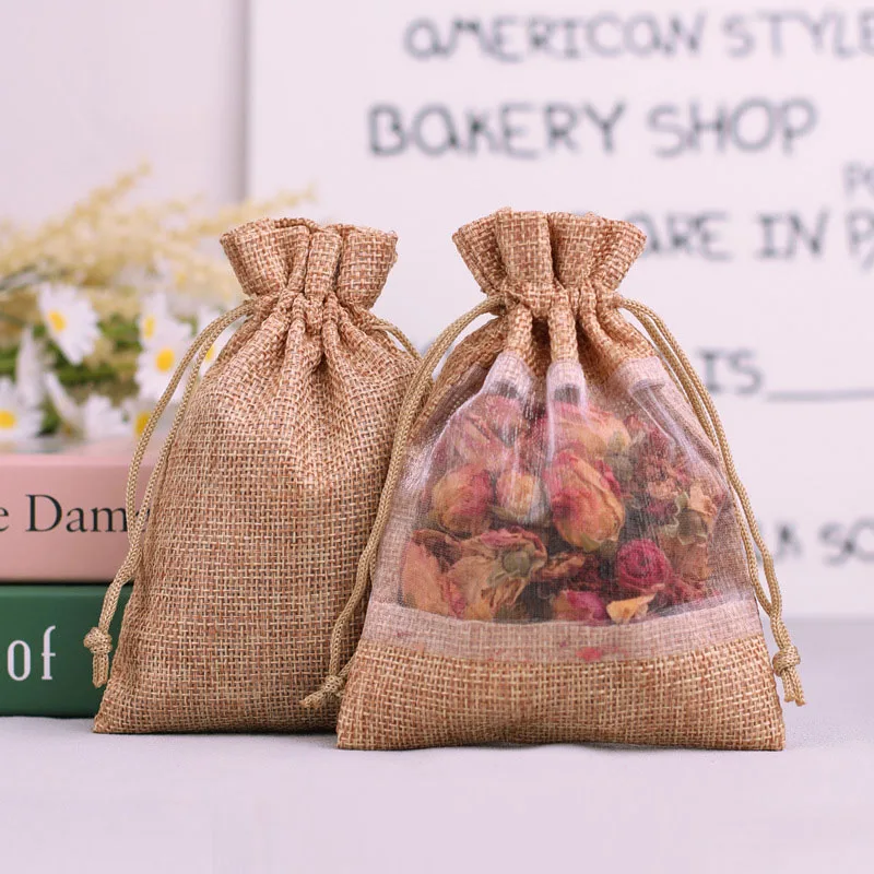 

10Pcs/Lot Transparent Bag Candy Sachet Mesh bag Packaging Bag DrawstringDrawstring Gift Bag Drawstring Gift Pouches Party Favors