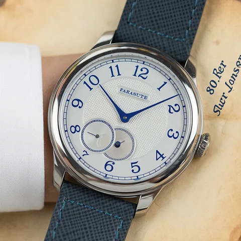 FARASUTE Retro Manual Mechanical Watches Men Power Reserve 80 Hours Fashion Small Second Vintage Male Wristwatch Reloj Hombre