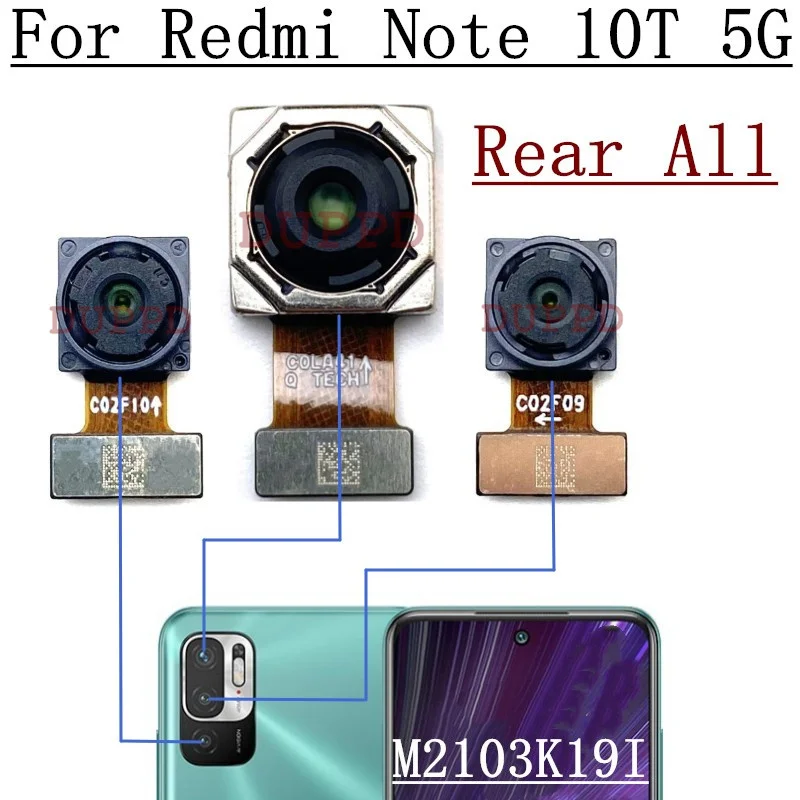 Full Set Rear Camera For Xiaomi Redmi Note 10 Pro Lite 10T 10S 4G 5G Back Ultrawide Macro Depth Camera Module Flex Repair Spare