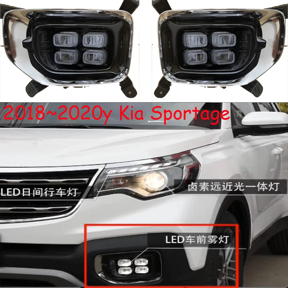 1pcs car accessories bumper headlight for KIA sportage fog light LED 2018~2020y for kia carens headlamp Fog light