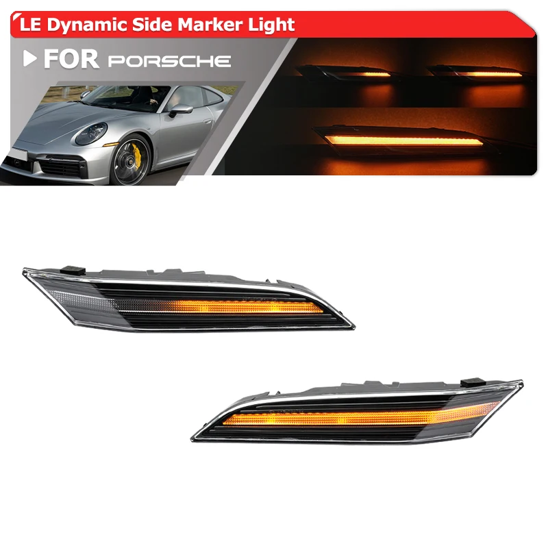 

Для Porsche 911 992 Carrera 4 S 4S Targa Turbo GT3 2019-2025: Последовательный светодиодный указатель поворота (поворотник) янтарного цвета, боковой габаритный фонарь 992953041C