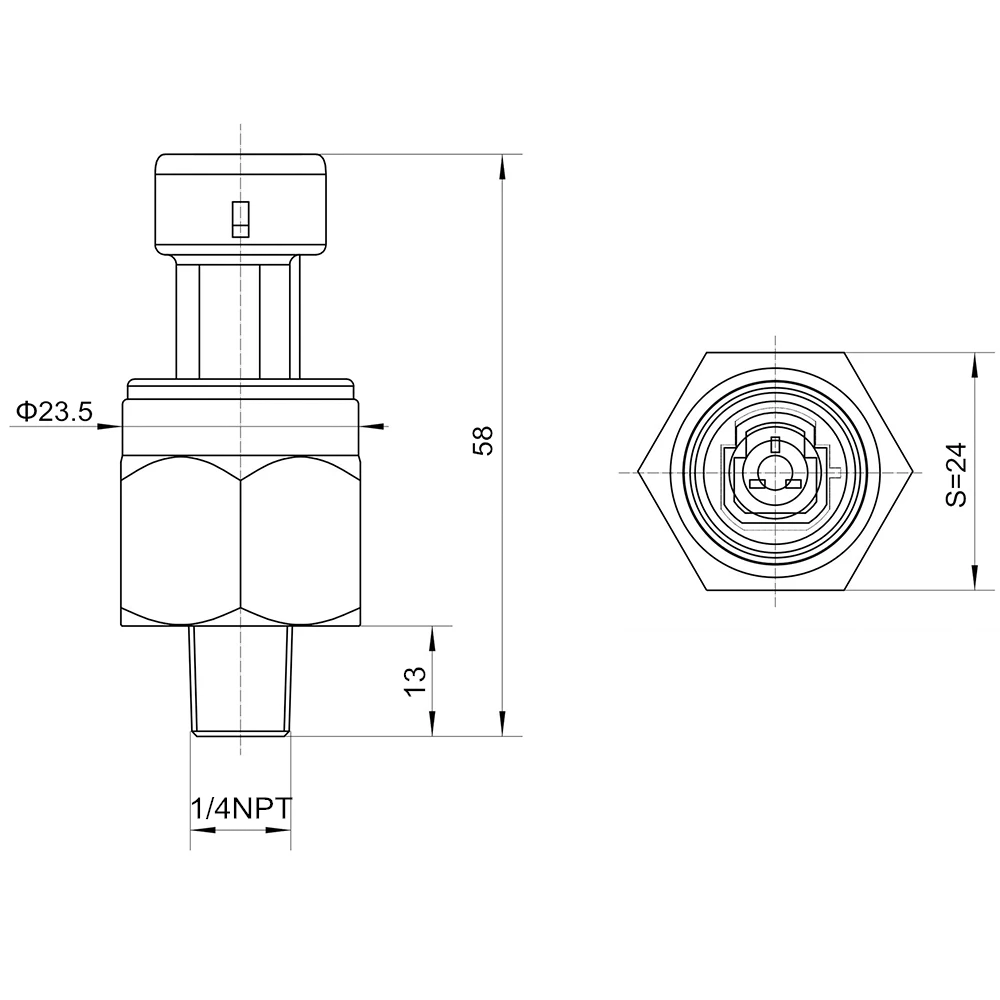 Transducteur de capteur de pression en acier inoxydable, transmetteur en céramique, eau, huile, carburant, gaz, air, 1, 8NPT, 5V, 300-3000psi en