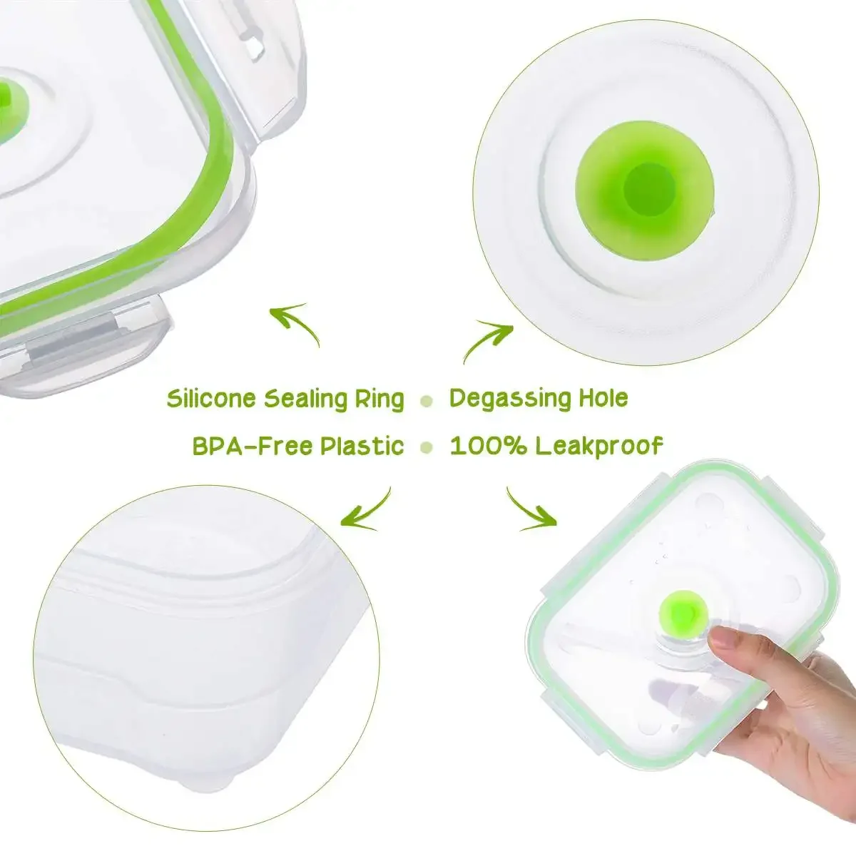 3 Size 4Pcs New Plastic Vacuum Container Sealed and insulated vacuum fresh-keeping box Food Saver-Storage Containers With Pump